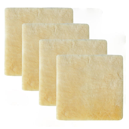 Set Of Four 17" X 17" Cornsilk Linen Solid Color Dining Chair Pad