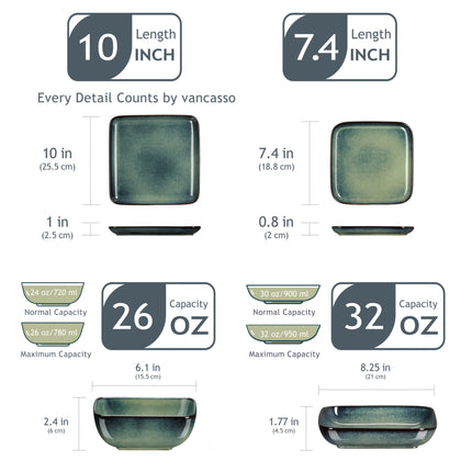 16pcs Dinnerware Collection, Resistant to Chips And Scratches, Designed for Four People,
