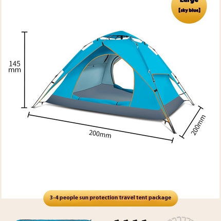 Double-layer Camping 3-4 People Oxford Cloth Camping Tent
