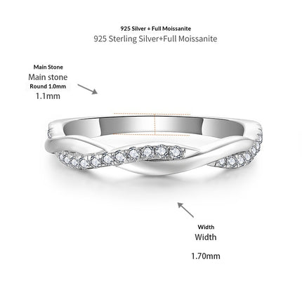 Moissanite Ring, Engagement Diamond Ring Womens Wedding Band Set