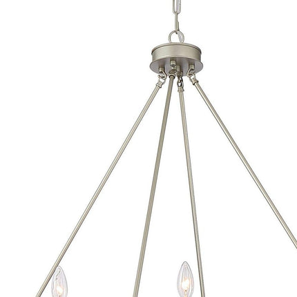Silver Candle Style Twelve Light Metal Dimmable Chandelier