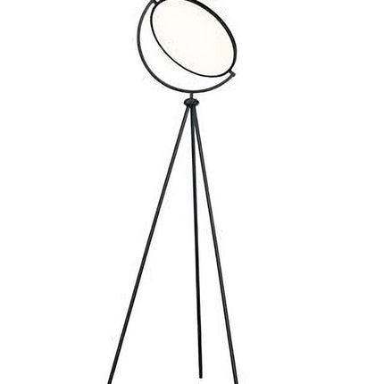 60" Black LED Tripod Floor Lamp With Black Metal Novelty Shade