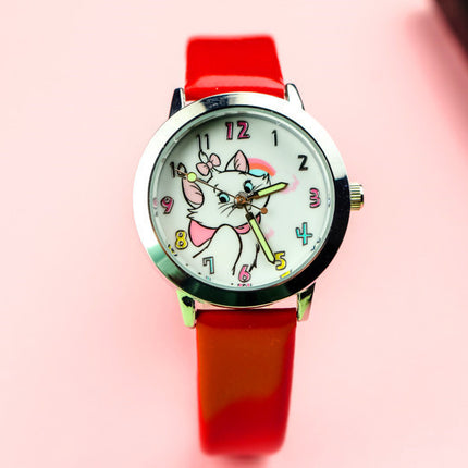 Cute cat luminous pointer strap watch