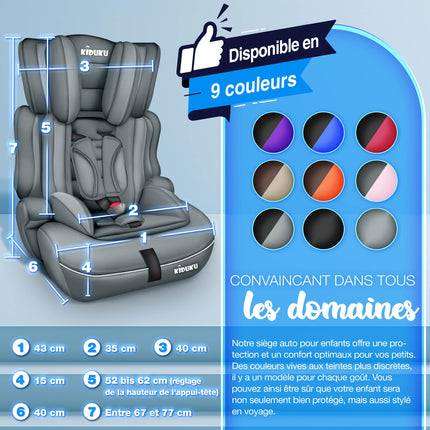 Child Car Seat 9-36 Kg (1-12 Years) with Cushion for Child Seat - ECE R129/03 Car Seat, Group 1/2/3 Child Car Seat 5