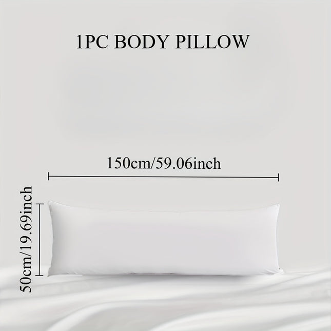 Modern Minimalist White, 1pc Body Pillow, Comfortable and Soft, Extended Bed Pillow