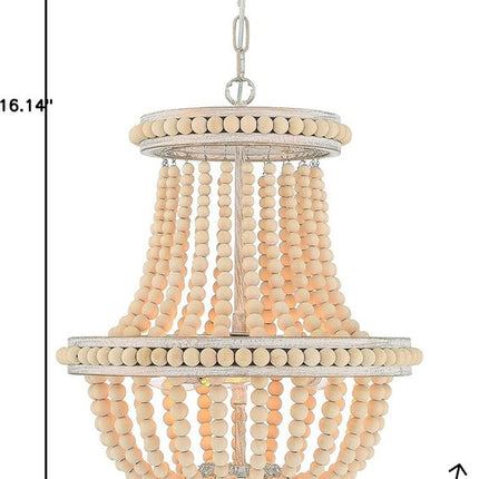 Gold And White Candle Style Three Light Metal Dimmable Chandelier