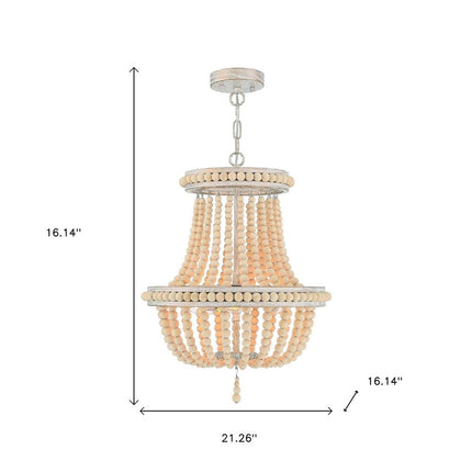 Gold And White Candle Style Three Light Metal Dimmable Chandelier