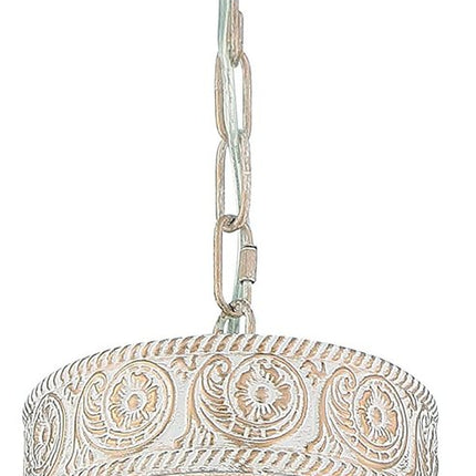 Gold And White Candle Style Six Light Metal Dimmable Chandelier