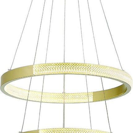Gold Candle Style Three Light Metal LED Dimmable Chandelier