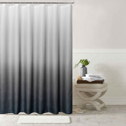 72" White And Black Ombre Shower Curtain