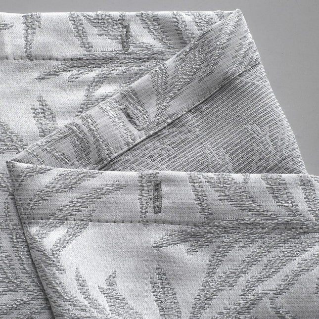 72" Off White And Silver Embroidered Floral Shower Curtain