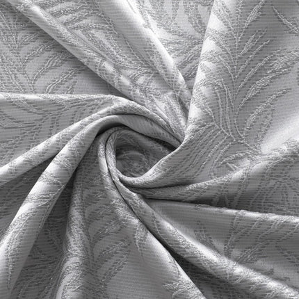 72" Off White And Silver Embroidered Floral Shower Curtain