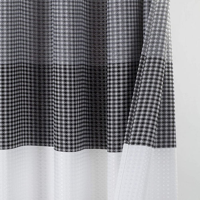 72" White And Black Striped Shower Curtain