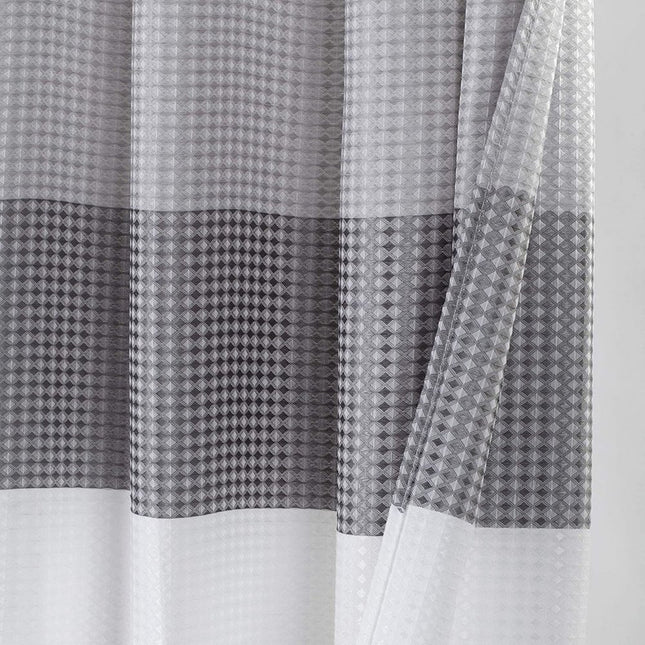 72" White And Gray Striped Shower Curtain