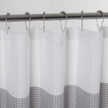 72" White And Gray Striped Shower Curtain