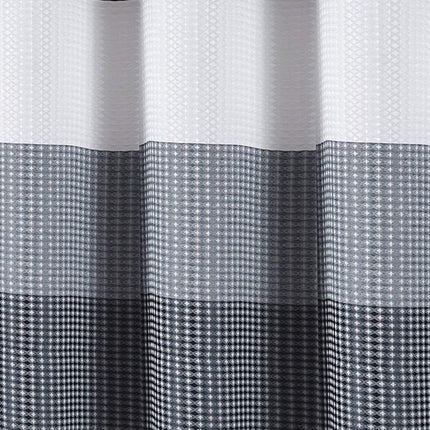 72" White And Blue Striped Shower Curtain