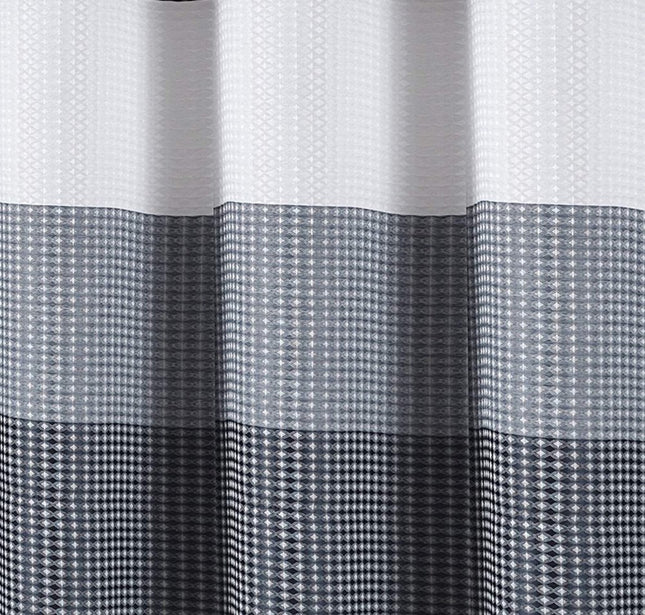 72" White And Blue Striped Shower Curtain