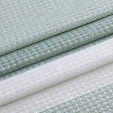 72" White And Green Striped Shower Curtain