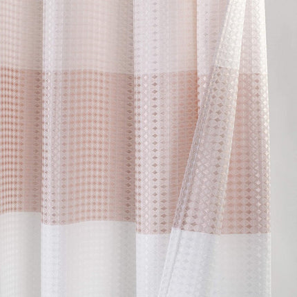 72" White And Pink Striped Shower Curtain