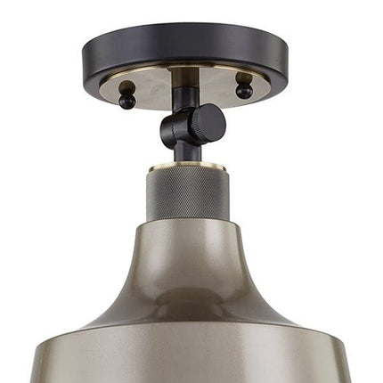 Gray Shaded Metal Dimmable Flush Chandelier With Gold Shades