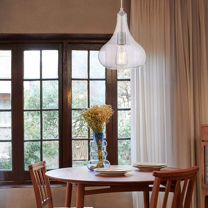 Silver Candle Style Metal Dimmable Chandelier With Clear Shades