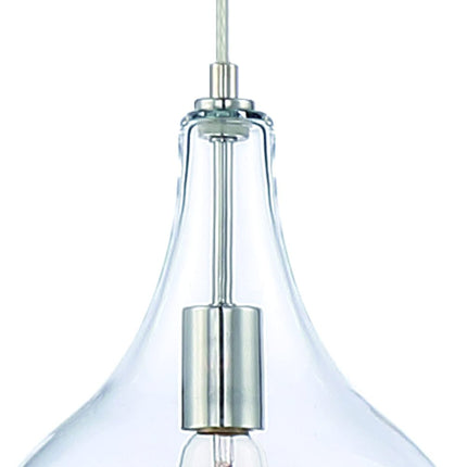 Silver Candle Style Metal Dimmable Chandelier With Clear Shades