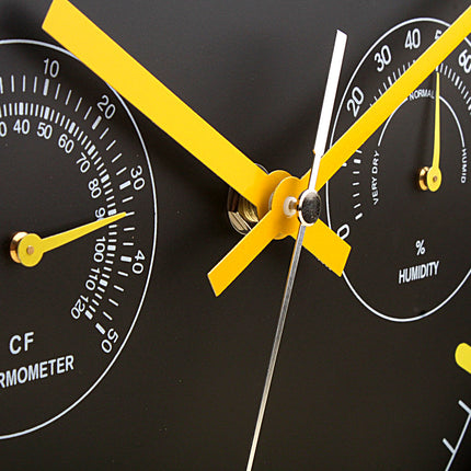 Thermohygrometer Metal Quartz Clock Wall Clock