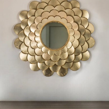 32" Gold Scalloped Iron Framed Accent Mirror