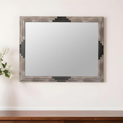 28" Gray Framed Accent Mirror