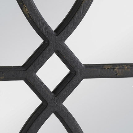 Set of Two Black Wood Framed Accent Mirror