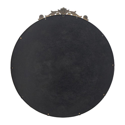 39" Gold Crowned Top Iron Framed Accent Mirror
