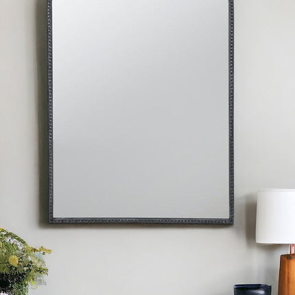 36" Black Arch Iron Framed Accent Mirror