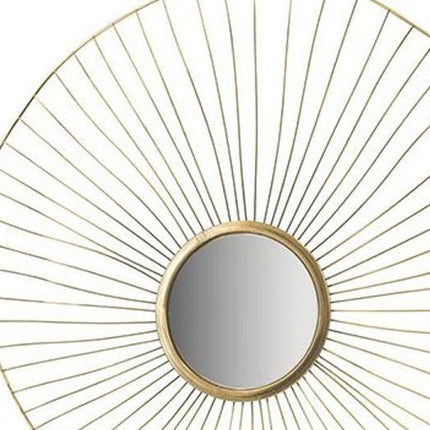 Set of Three Gold Iron Sunburst Framed Accent Mirror