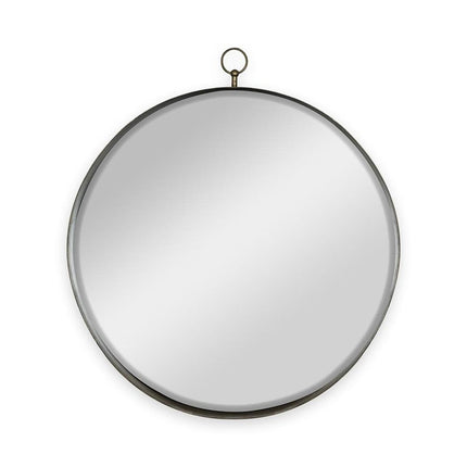 28" Gold Round Iron Framed Accent Mirror