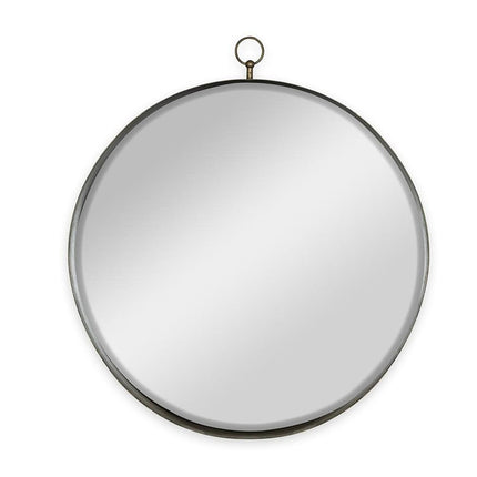 34" Gold Round Iron Framed Accent Mirror