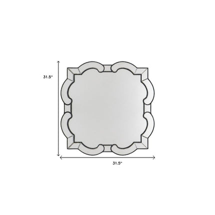 32" Clear Scalloped Glass Framed Accent Mirror