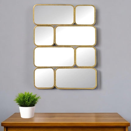 32" Gold Iron Framed Accent Mirror