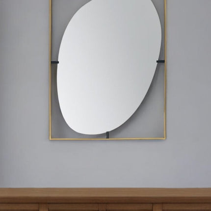 40" Gold Iron Framed Accent Mirror