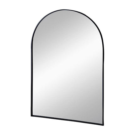 36" Black Arch Metal Framed Accent Mirror