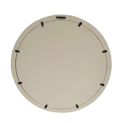 20" Cream Round Wood Framed Accent Mirror