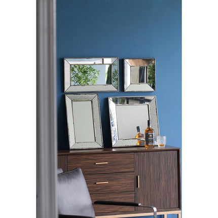 24" Silver Framed Antiqued Accent Mirror