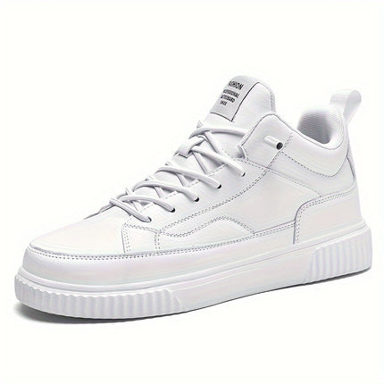 Men's Trendy Solid Skate Shoes, Comfy Non Slip Casual Street Style Sneakers For Men's Outdoor Activities