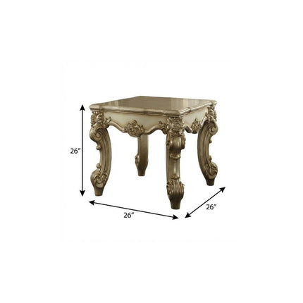 26" Gold Patina Manufactured Wood Square End Table