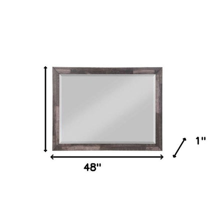 36" Brown Wood Framed Mounted Dresser Mirror