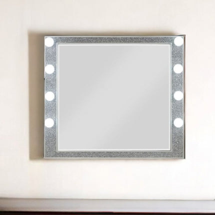 36" Square Wood Framed Mounted Dresser Mirror