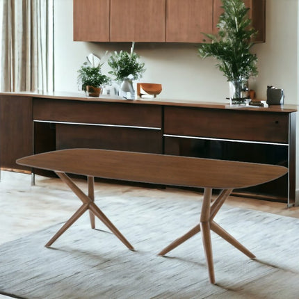 95" Brown Solid Manufactured Wood Dining Table