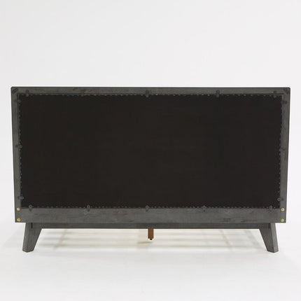 Gray Wood And Linen Queen Bed Frame