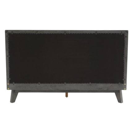 Gray Wood And Linen Queen Bed Frame