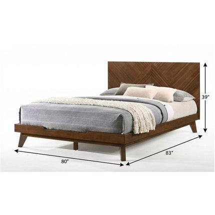 Walnut Wood King Bed Frame