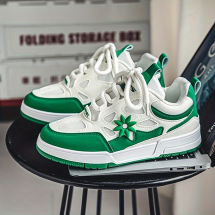 Men'S Shoes Featuring a Unique Floral Color-Block Design! Trendy And Comfortable Sneakers